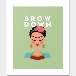 FRIDA KAHLO - BROW DOWN Posters and Art